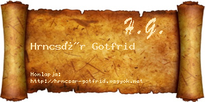 Hrncsár Gotfrid névjegykártya